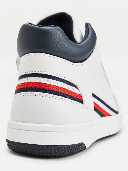 Tommy Hilfiger High-Top Csipke-Up Tornacipő Fiú Fehér | TH280LIS