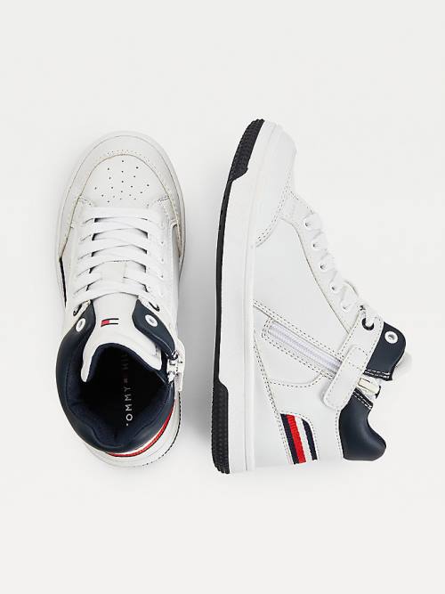 Tommy Hilfiger High-Top Csipke-Up Tornacipő Fiú Fehér | TH280LIS