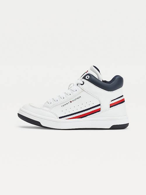 Tommy Hilfiger High-Top Csipke-Up Tornacipő Fiú Fehér | TH280LIS