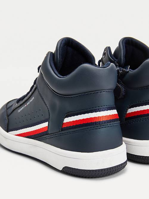 Tommy Hilfiger High-Top Csipke-Up Tornacipő Fiú Kék | TH405DLS