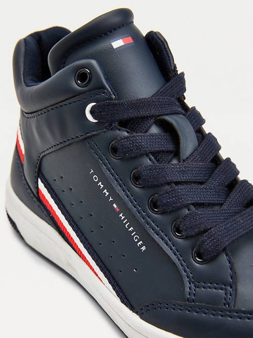 Tommy Hilfiger High-Top Csipke-Up Tornacipő Fiú Kék | TH405DLS