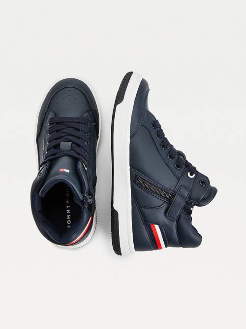 Tommy Hilfiger High-Top Csipke-Up Tornacipő Fiú Kék | TH405DLS