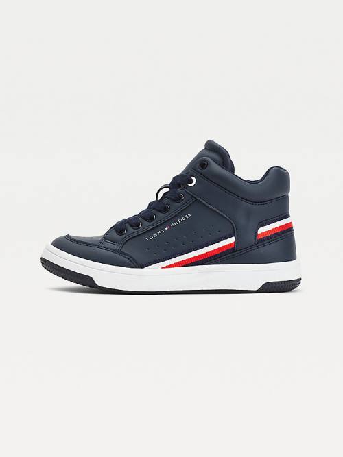 Tommy Hilfiger High-Top Csipke-Up Tornacipő Fiú Kék | TH405DLS