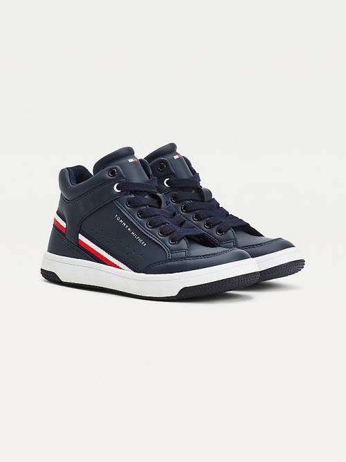 Tommy Hilfiger High-Top Csipke-Up Tornacipő Fiú Kék | TH405DLS