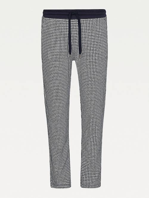 Tommy Hilfiger Houndstooth Jacquard Tapered Joggers Nadrág Női Kék | TH126QJR