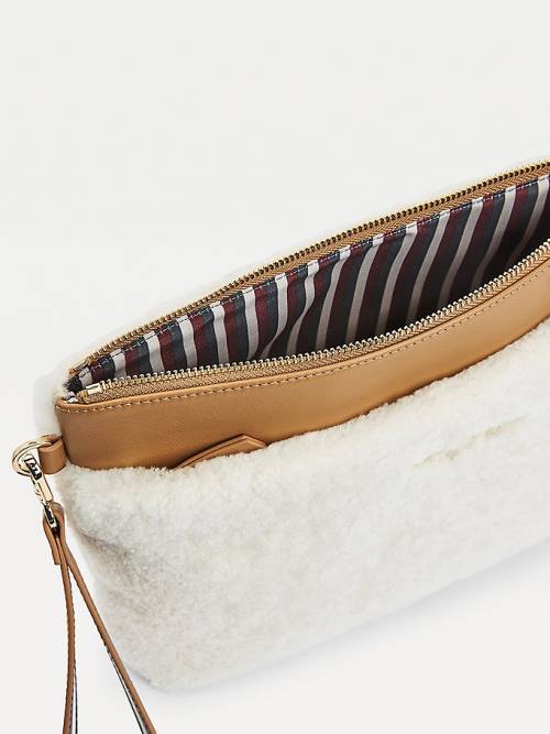 Tommy Hilfiger Iconic Bőr Shearling Clutch Táska Női Rózsaszín | TH384YNA