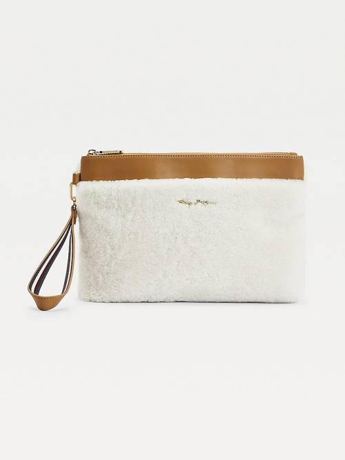 Tommy Hilfiger Iconic Bőr Shearling Clutch Táska Női Rózsaszín | TH384YNA