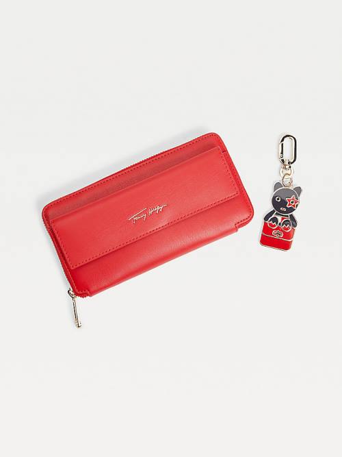 Tommy Hilfiger Iconic Key Fob Gift Set Pénztárca Női Piros | TH856XGT