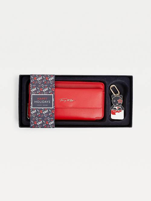 Tommy Hilfiger Iconic Key Fob Gift Set Pénztárca Női Piros | TH856XGT