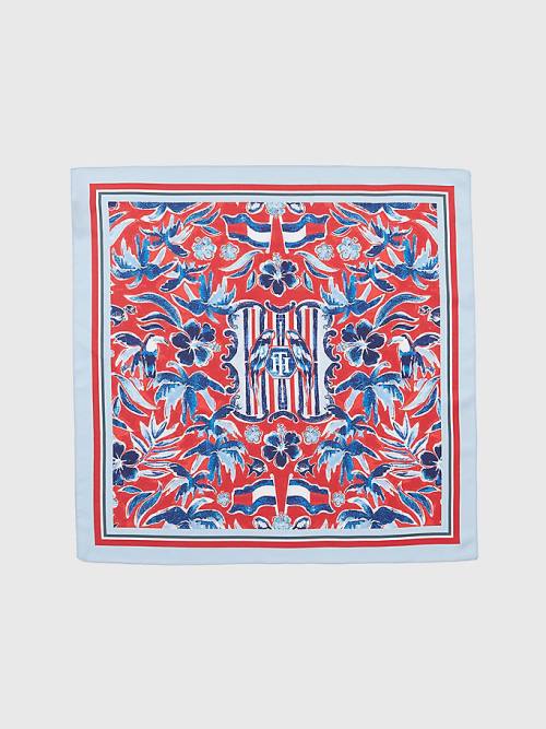 Tommy Hilfiger Iconic Print Silk Bandana Sál Női Kék | TH587THO