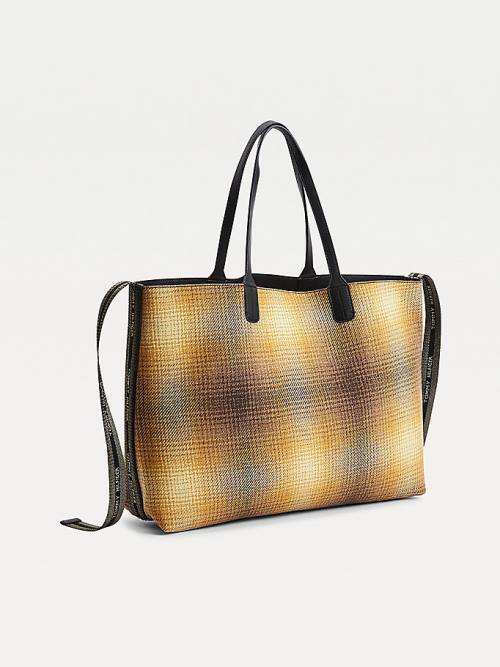 Tommy Hilfiger Iconic Shadow Check Tote Táska Női Sárga | TH125JIO