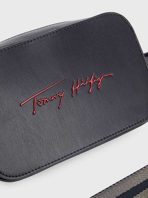 Tommy Hilfiger Iconic Signature Camera Táska Női Kék | TH391NYQ