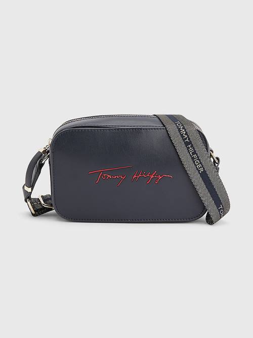 Tommy Hilfiger Iconic Signature Camera Táska Női Kék | TH391NYQ