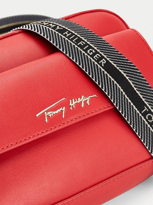 Tommy Hilfiger Iconic Signature Logo Camera Táska Női Piros | TH973QNY