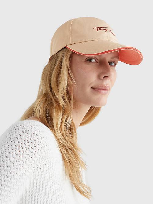 Tommy Hilfiger Iconic Signature Logo Cap Kalap Női Bézs | TH384EMB