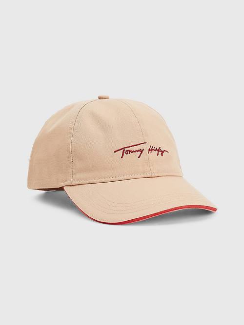 Tommy Hilfiger Iconic Signature Logo Cap Kalap Női Bézs | TH384EMB