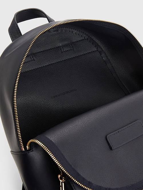 Tommy Hilfiger Iconic Signature Plaque Backpack Táska Női Kék | TH076OKM