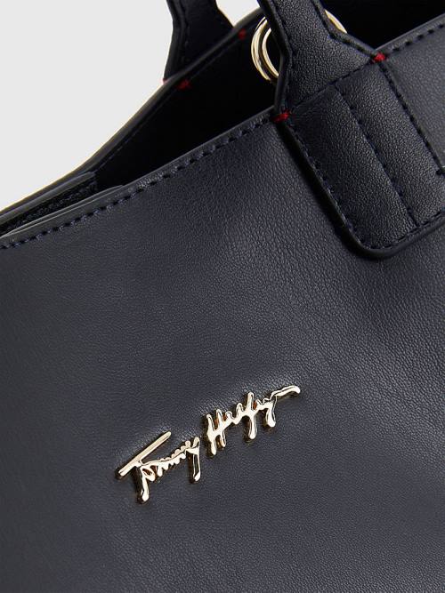 Tommy Hilfiger Iconic Signature Satchel Táska Női Kék | TH875GFV