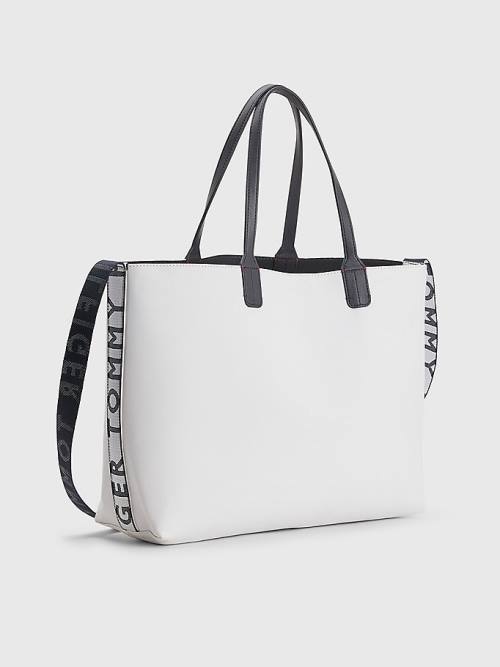 Tommy Hilfiger Iconic Signature Tote Táska Női Fehér | TH873VZS