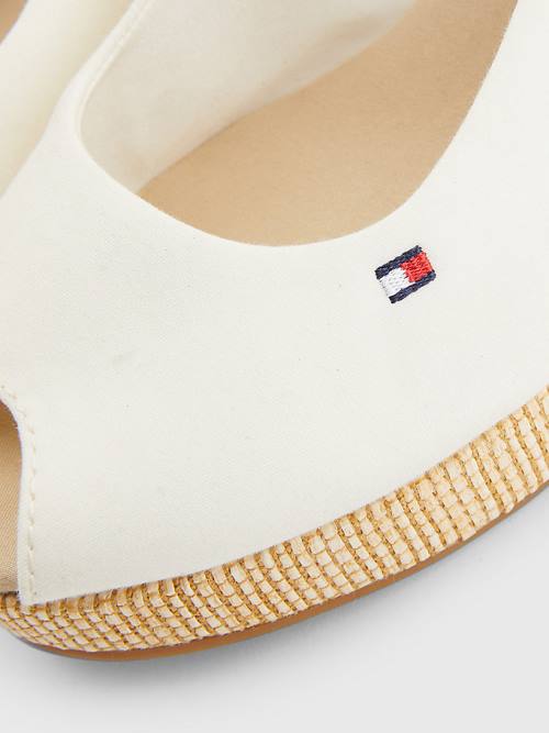 Tommy Hilfiger Iconic Slingback Espadrille Wedges Szandál Női Fehér | TH357XVL