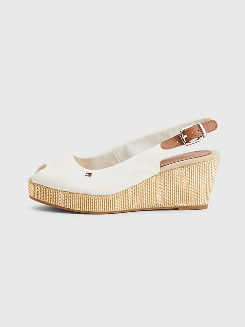 Tommy Hilfiger Iconic Slingback Espadrille Wedges Szandál Női Fehér | TH357XVL