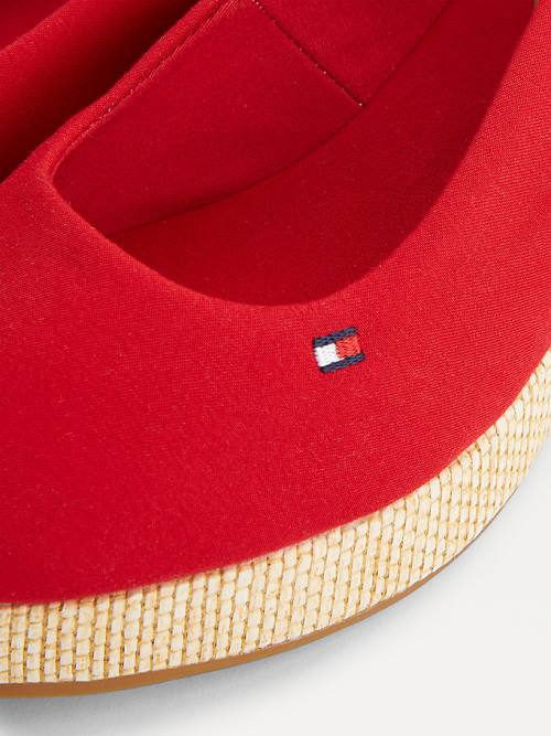 Tommy Hilfiger Iconic Slingback Espadrille Wedges Szandál Női Piros | TH670MES