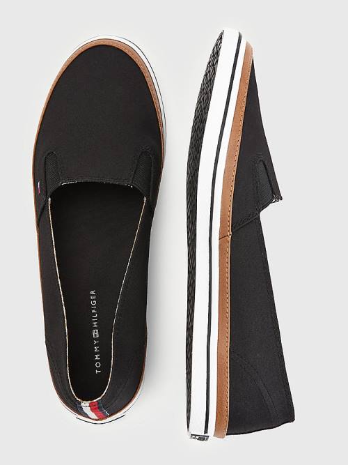 Tommy Hilfiger Iconic Slip-On Tornacipő Női Fekete | TH328RLB