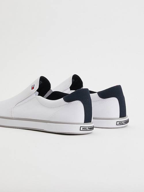 Tommy Hilfiger Iconic Slip-On Vászon Tornacipő Férfi Fehér | TH531ADC