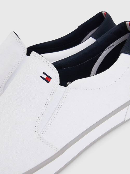 Tommy Hilfiger Iconic Slip-On Vászon Tornacipő Férfi Fehér | TH531ADC