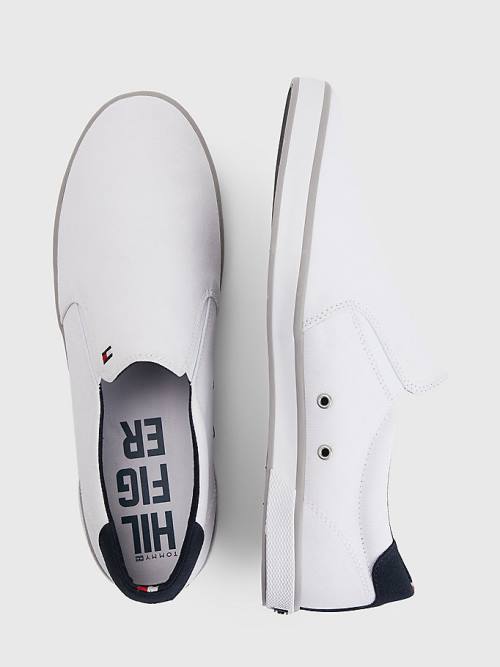 Tommy Hilfiger Iconic Slip-On Vászon Tornacipő Férfi Fehér | TH531ADC