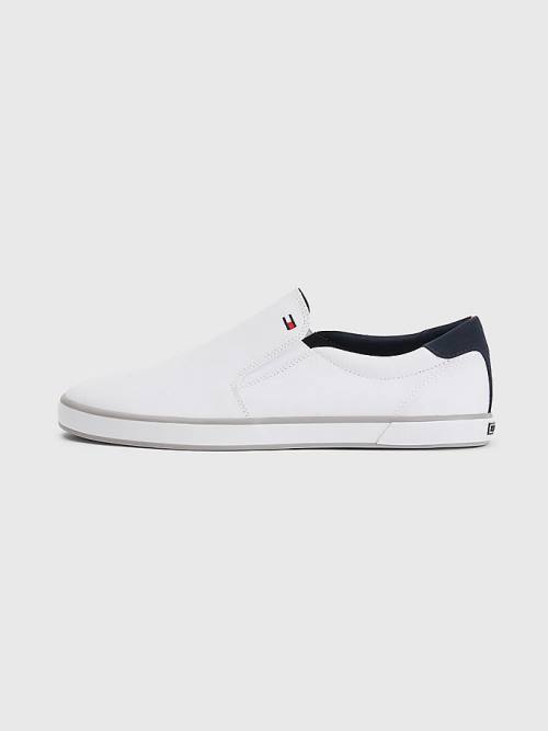 Tommy Hilfiger Iconic Slip-On Vászon Tornacipő Férfi Fehér | TH531ADC