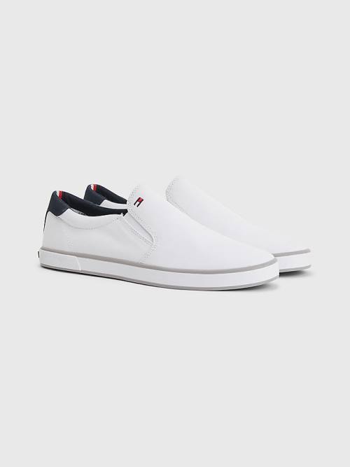 Tommy Hilfiger Iconic Slip-On Vászon Tornacipő Férfi Fehér | TH531ADC