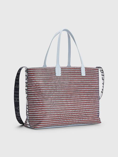 Tommy Hilfiger Iconic Woven Tote Táska Női Piros | TH024HWY