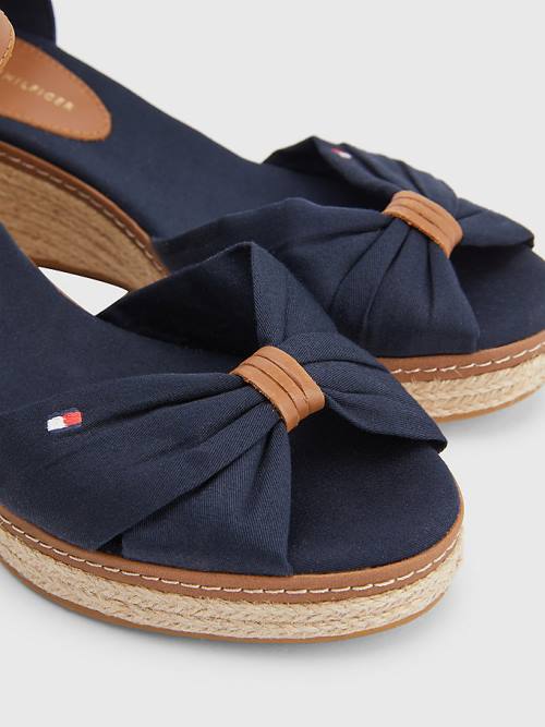 Tommy Hilfiger Iconic Éktalpú Espadrille Szandál Női Kék | TH965LQH