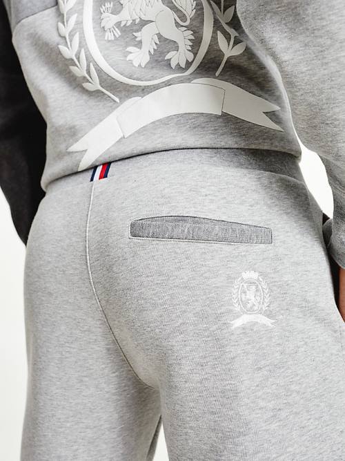 Tommy Hilfiger Icons Colour-Blocked Crest Joggers Nadrág Férfi Szürke | TH251BQG