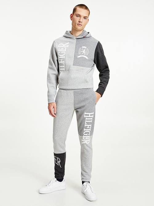 Tommy Hilfiger Icons Colour-Blocked Crest Joggers Nadrág Férfi Szürke | TH251BQG