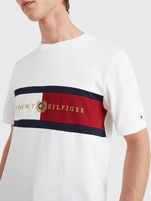 Tommy Hilfiger Icons Crest Póló Férfi Fehér | TH094DMR