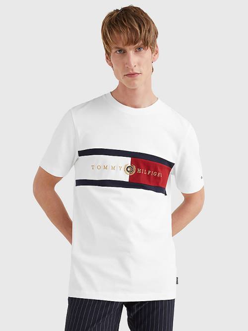 Tommy Hilfiger Icons Crest Póló Férfi Fehér | TH094DMR