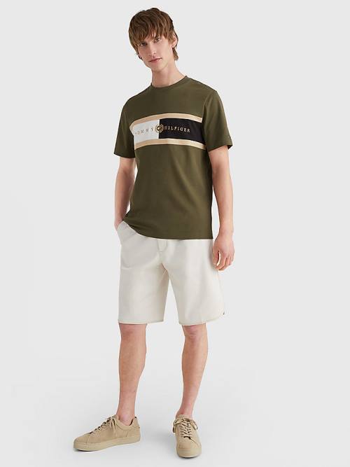 Tommy Hilfiger Icons Crest Póló Férfi Khaki | TH163IUO