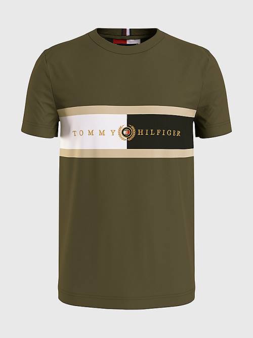 Tommy Hilfiger Icons Crest Póló Férfi Khaki | TH163IUO