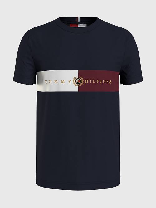 Tommy Hilfiger Icons Crest Póló Férfi Kék | TH395NGH