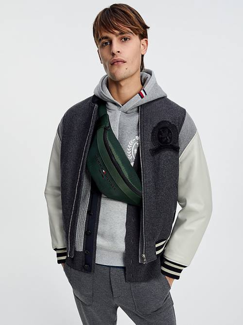 Tommy Hilfiger Icons Crest Wool Relaxed Bomber Kabát Férfi Szürke | TH382VIN