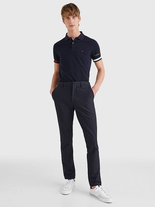 Tommy Hilfiger Icons Flag Slim Fit Póló Férfi Kék | TH451MTZ