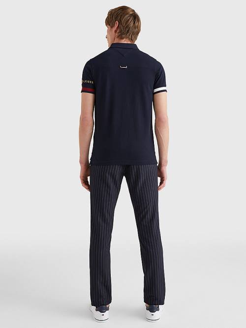 Tommy Hilfiger Icons Flag Slim Fit Póló Férfi Kék | TH451MTZ