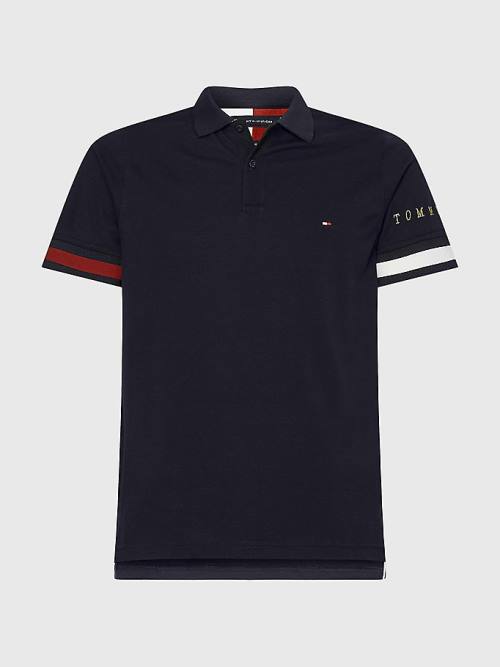 Tommy Hilfiger Icons Flag Slim Fit Póló Férfi Kék | TH451MTZ