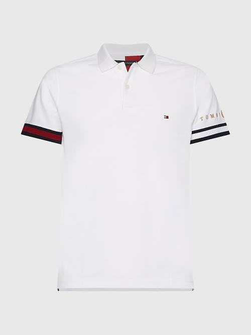 Tommy Hilfiger Icons Flag Slim Fit Póló Férfi Fehér | TH876DNA