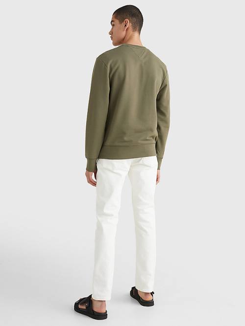 Tommy Hilfiger Icons Logo Crew Neck Pulóver Férfi Khaki | TH092BSW