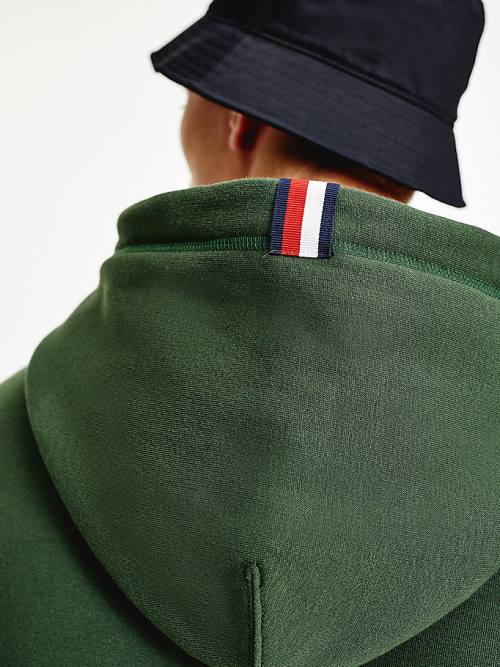 Tommy Hilfiger Icons Logo Embroidery Relaxed Fit Kapucnis Pulóver Férfi Zöld | TH261HYG