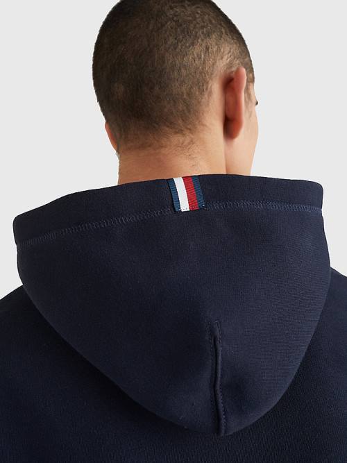 Tommy Hilfiger Icons Logo Embroidery Relaxed Fit Kapucnis Pulóver Férfi Kék | TH421EOR