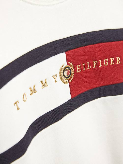 Tommy Hilfiger Icons Logo Pulóver Fiú Fehér | TH693ZRS